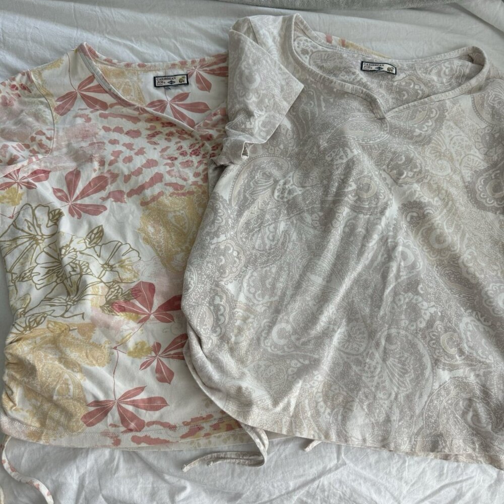 LOT OF 2 Caribbean Joe Women’s Blouses
